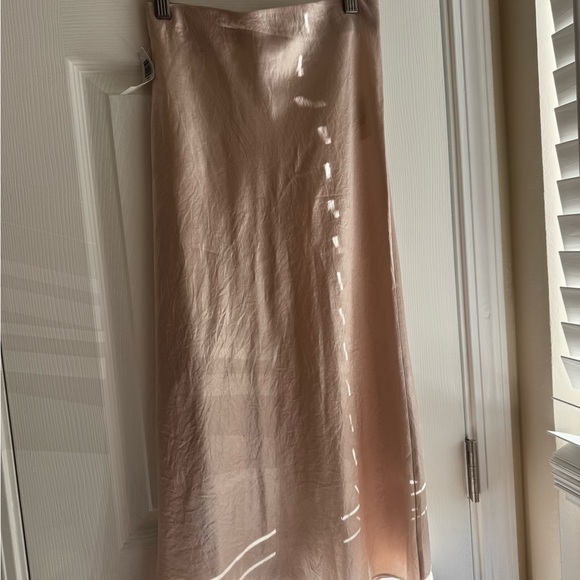 Aritzia Midi Satin Slip Dress in Pearly Pink White - Picture 3 of 10